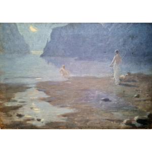 Paul Emile Chabas - Bathing In Moonlight