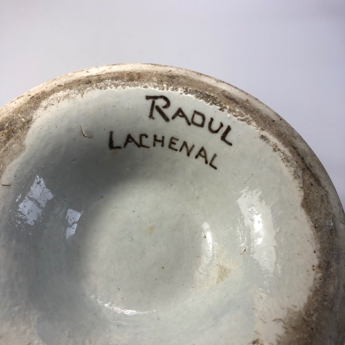 Raoul Lachenal Rare Grand Vase Sur Pied Art D&eacute;co C&eacute;ramique-photo-2