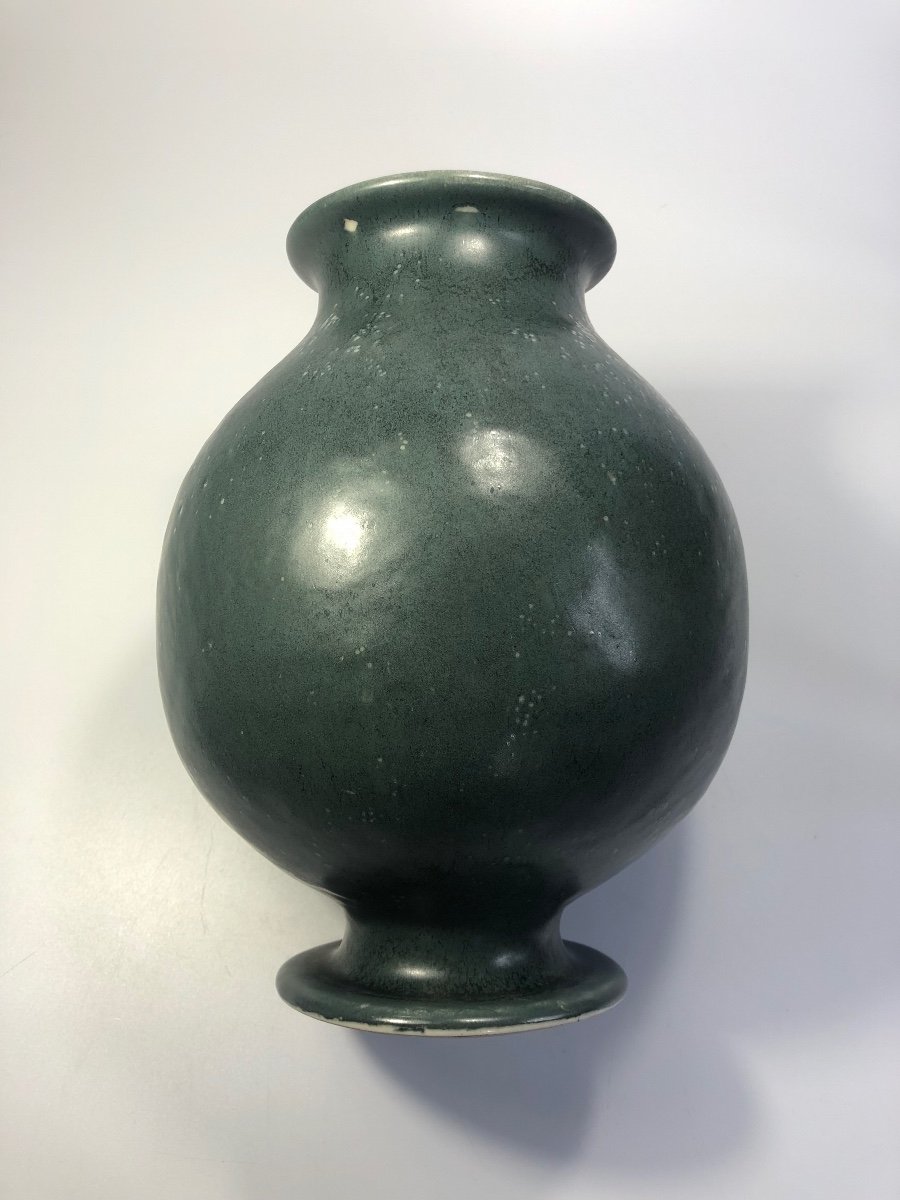 Raoul Lachenal Rare Grand Vase Sur Pied Art D&eacute;co C&eacute;ramique-photo-2