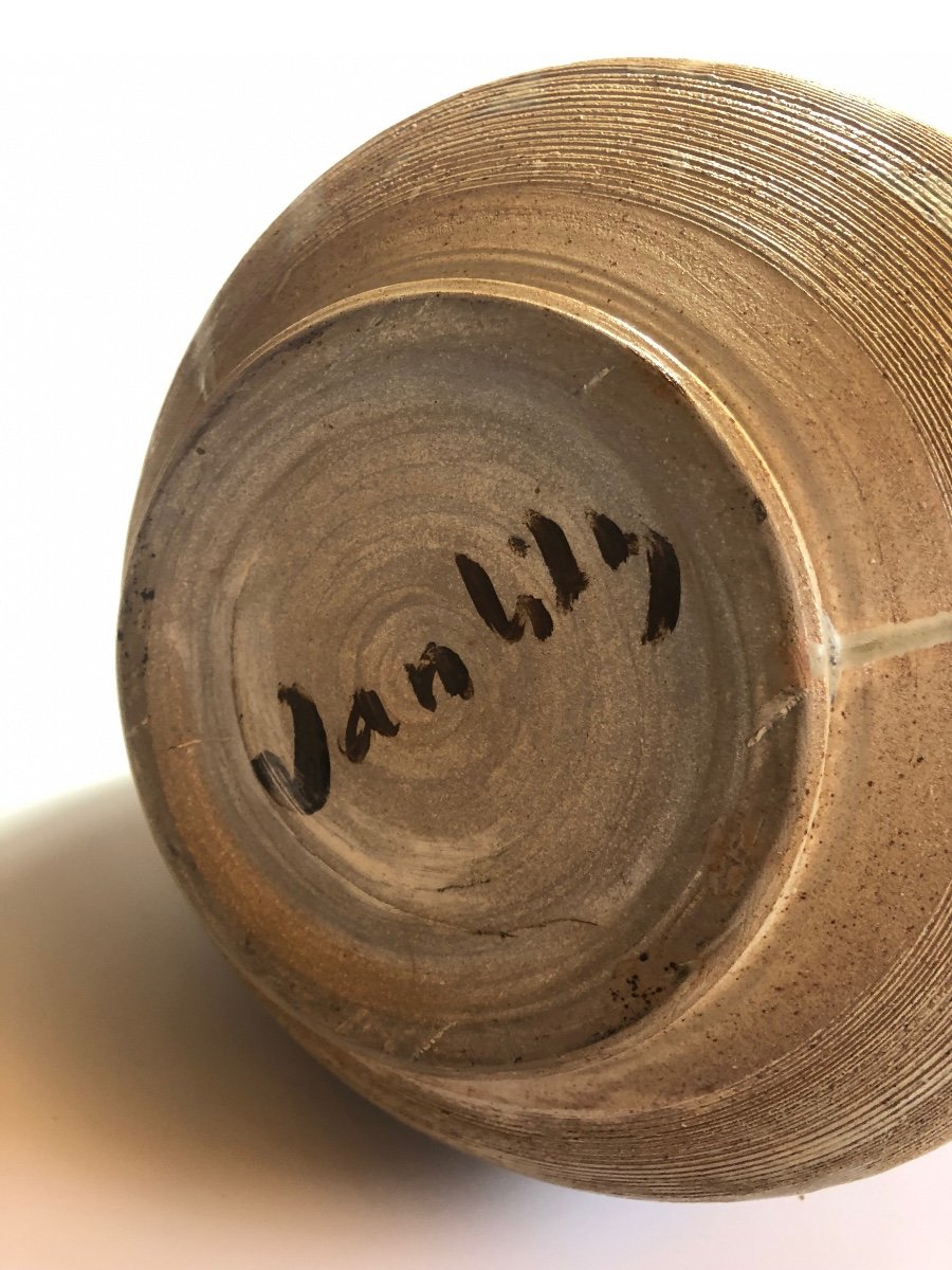 Jean-paul Van Lith Large Stoneware Vase Signed 1977 Biot-photo-4