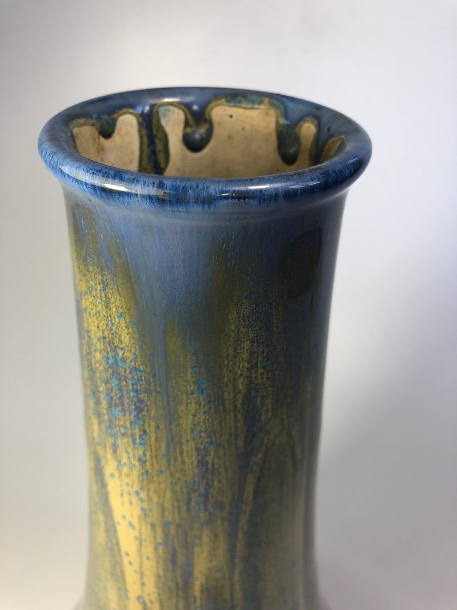 l'Hospied Large Art Nouveau Vase Signed Golf Juan 1925 40 Cm!-photo-3