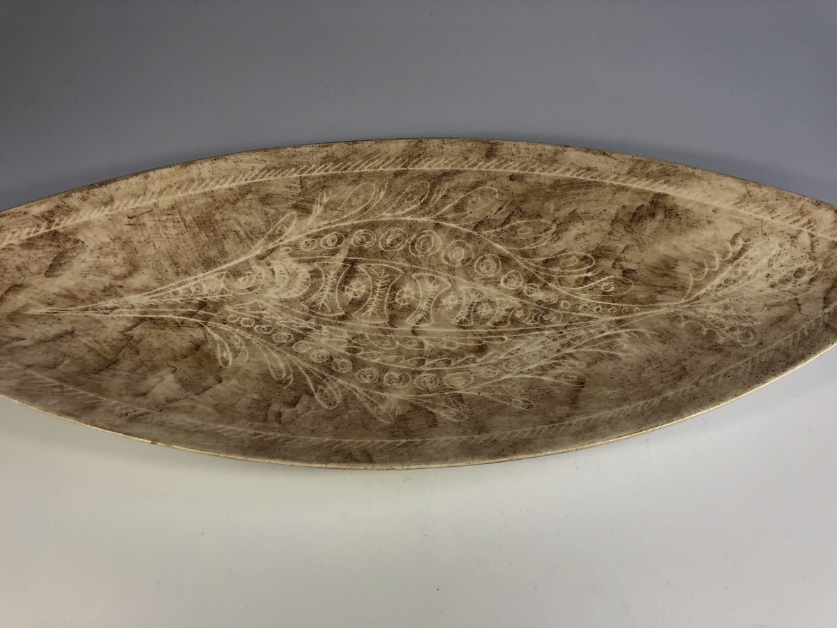 Jean-pierre Viot Large Fish Dish Signed Ceramic 1950-photo-4