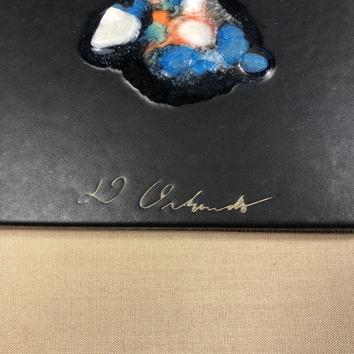 Denise Orlando Ceramic Plaque Signed 1950-photo-4
