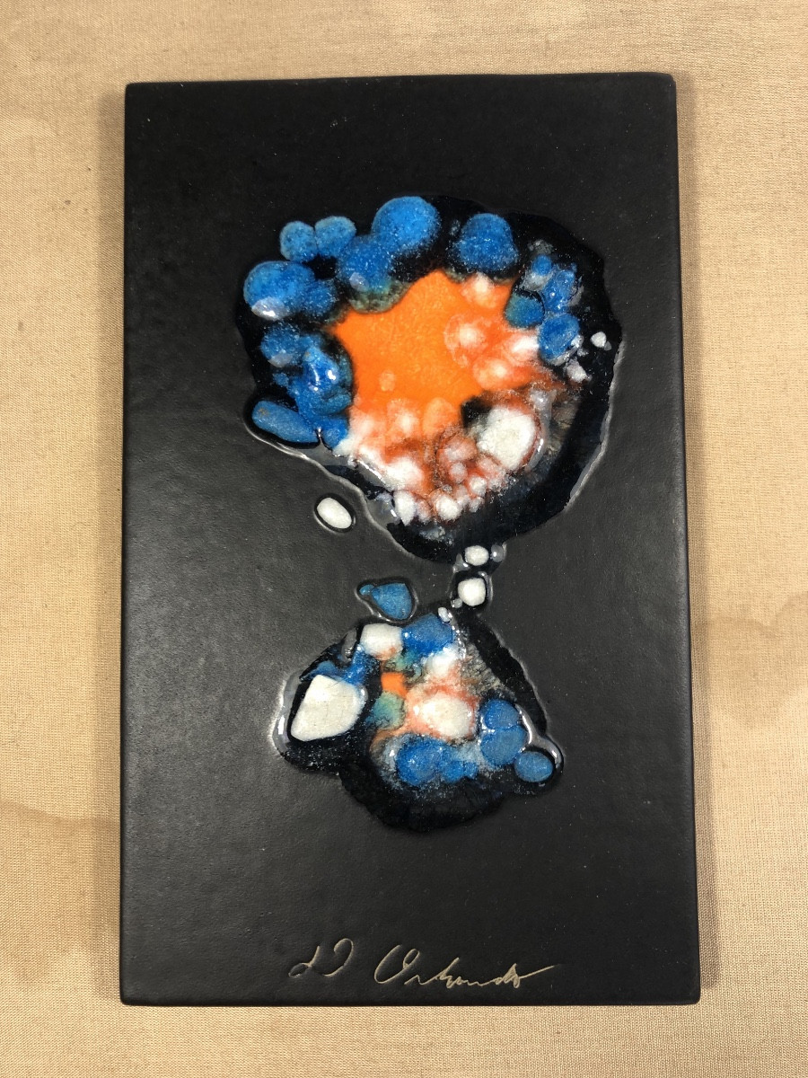 Denise Orlando Ceramic Plaque Signed 1950
