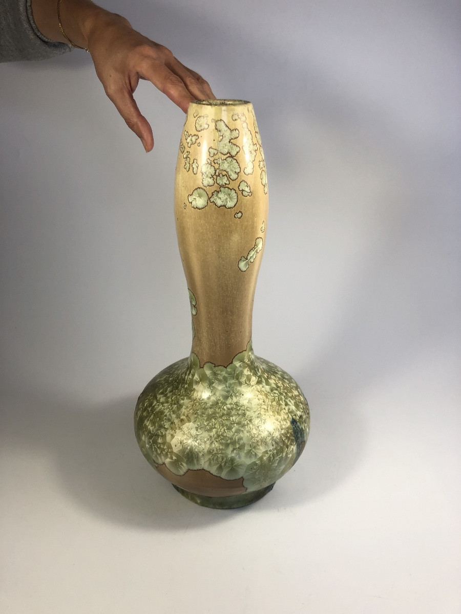 l'Hospied Large Art Nouveau Vase Golf Juan Ceramic