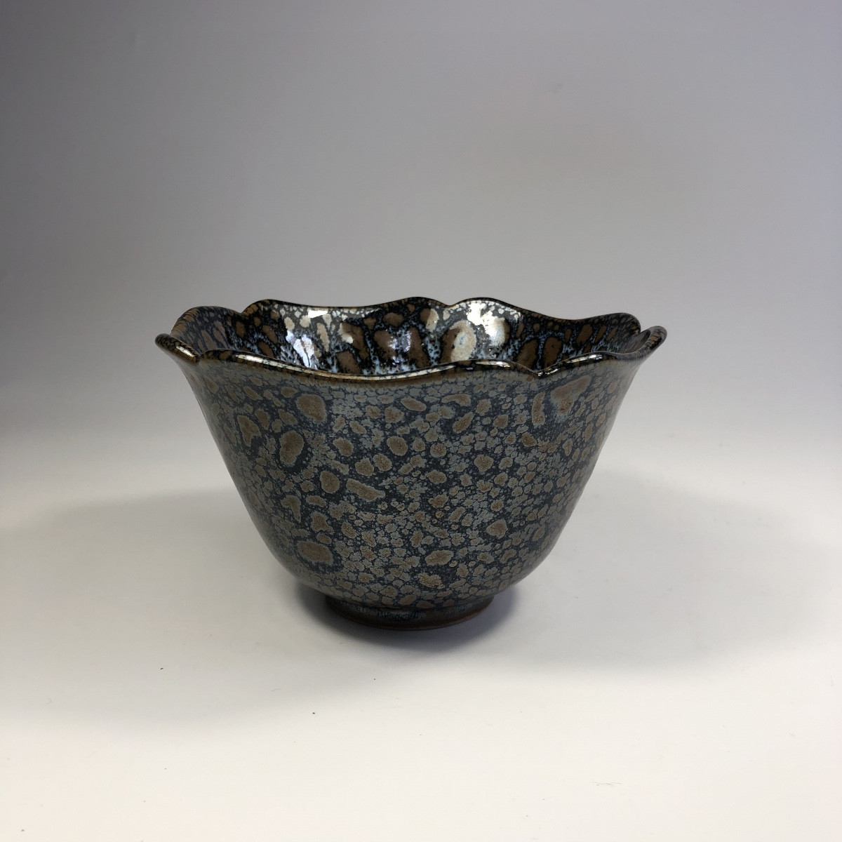 Sylvain Pascal Large Bowl Signed Enamel Oil Drop Ceramic-photo-3