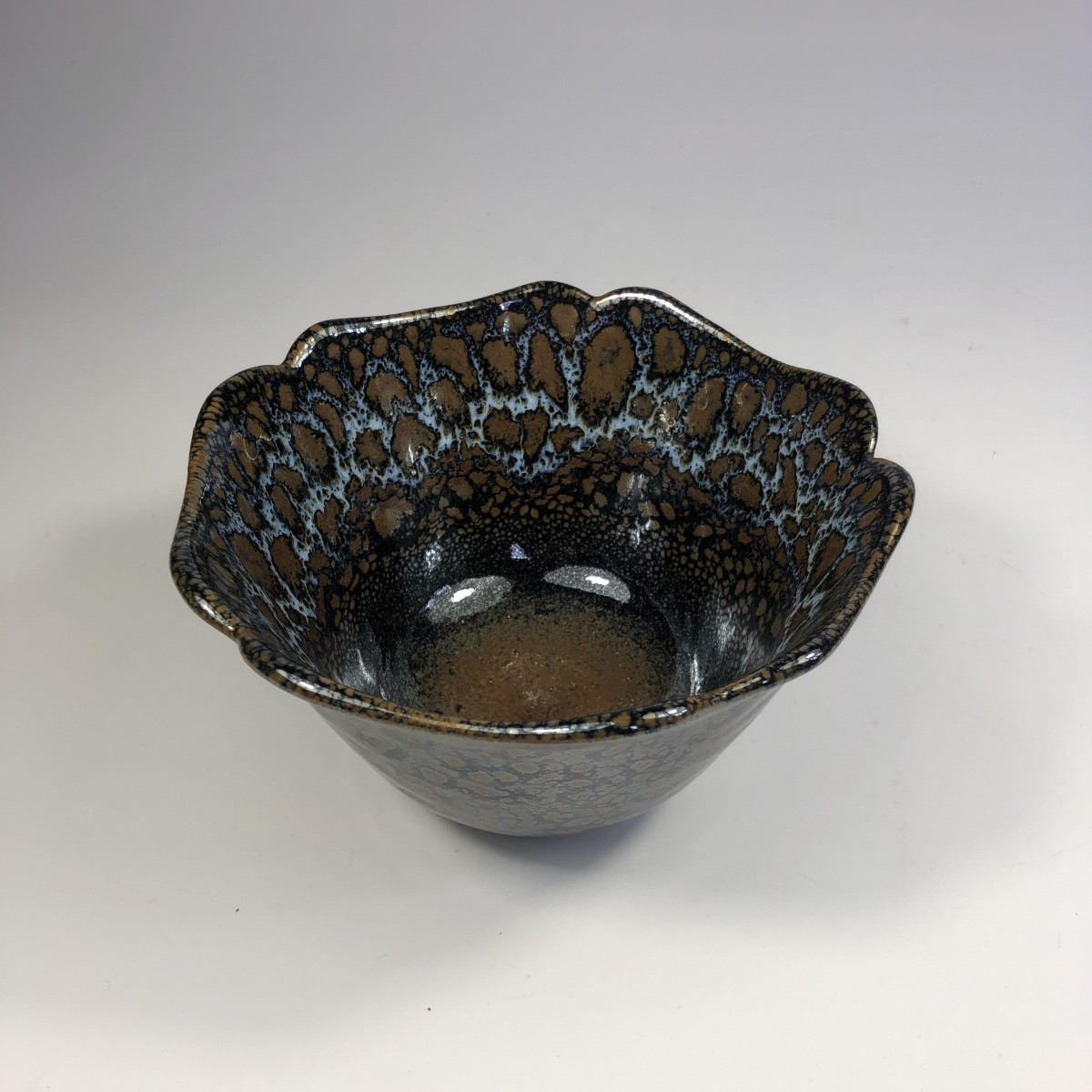 Sylvain Pascal Large Bowl Signed Enamel Oil Drop Ceramic-photo-4