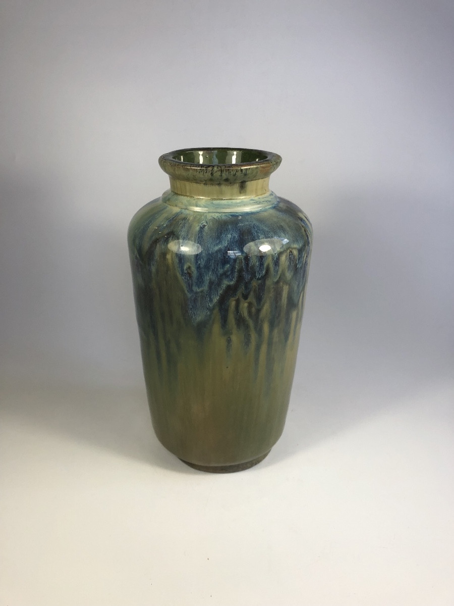 Emile Jacob Large Vase Signed Stoneware Art Nouveau Dated 1898