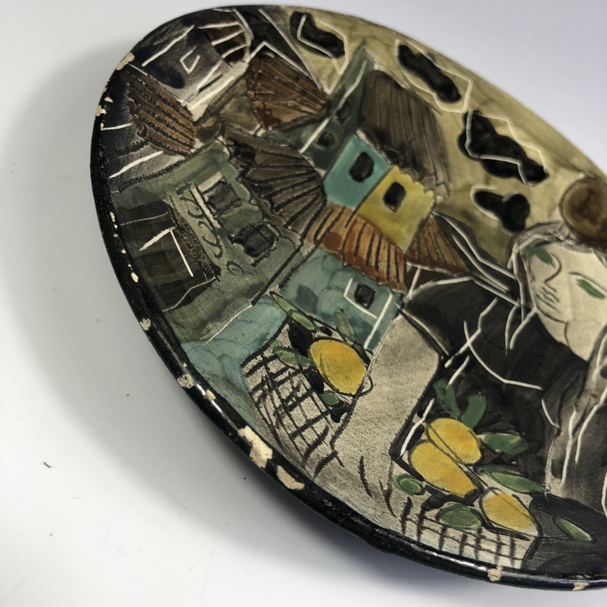 Michel Carlin Pedestal Bowl Signed Vallauris Ceramics -photo-4