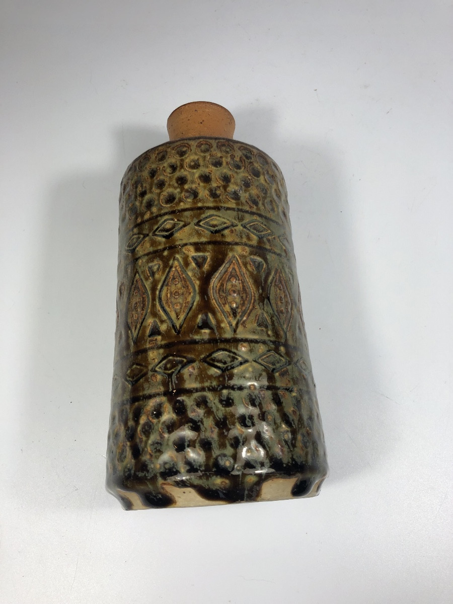 Léon Provins rare vase grès signé Art Déco jugendstil Belgique céramique-photo-2