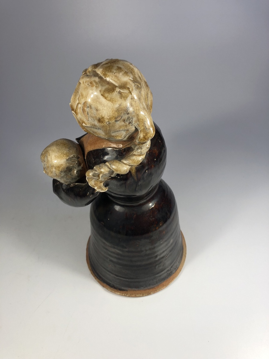 Louise And Michel Gardelle Stoneware Sculpture Signed Ceramic -photo-4