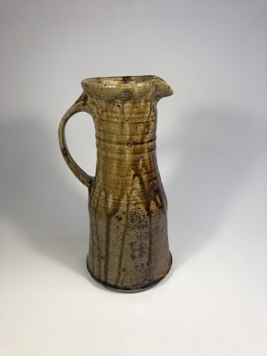 Pierre Digan Stoneware Pitcher Signed La Borne Ceramics-photo-3