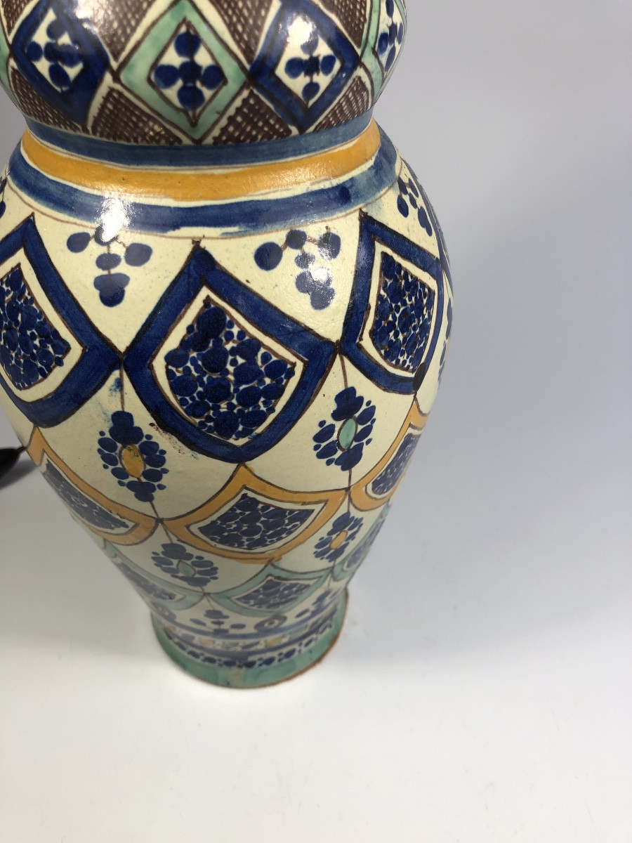 Atelier Lamali lampe signée Safi céramique Maroc Art Déco 30 cm-photo-3