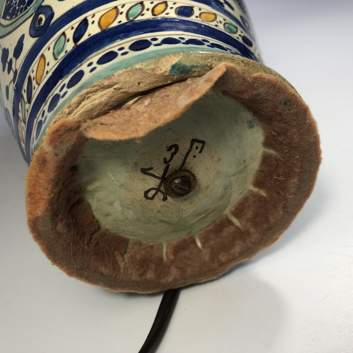 Atelier Lamali lampe signée Safi céramique Maroc Art Déco 30 cm-photo-4