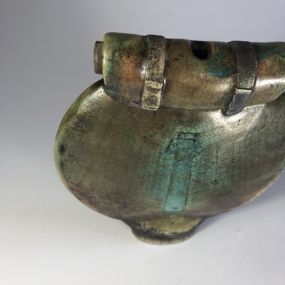 Thierry Finidori vase raku signé Vallauris céramique-photo-2