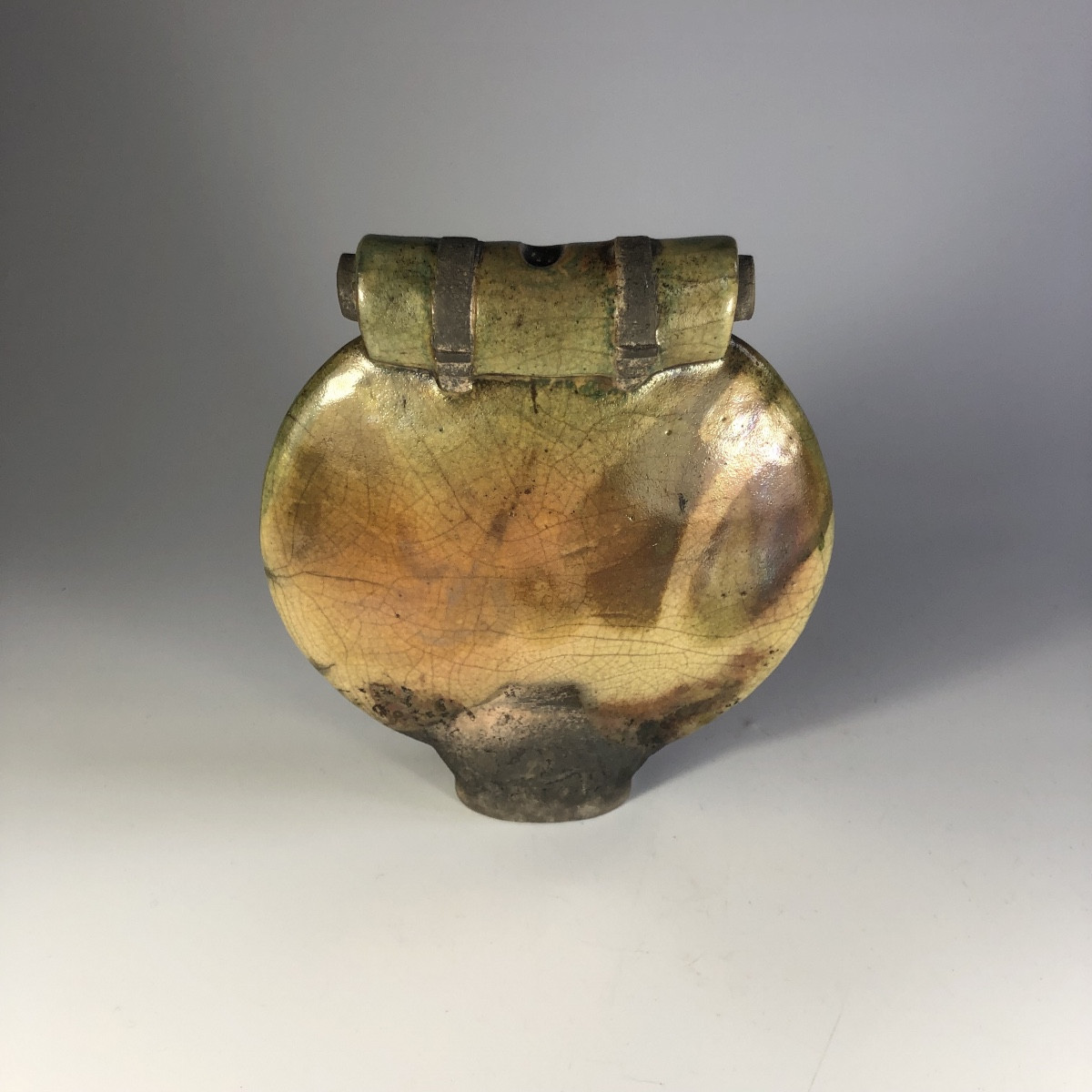 Thierry Finidori vase raku signé Vallauris céramique-photo-3