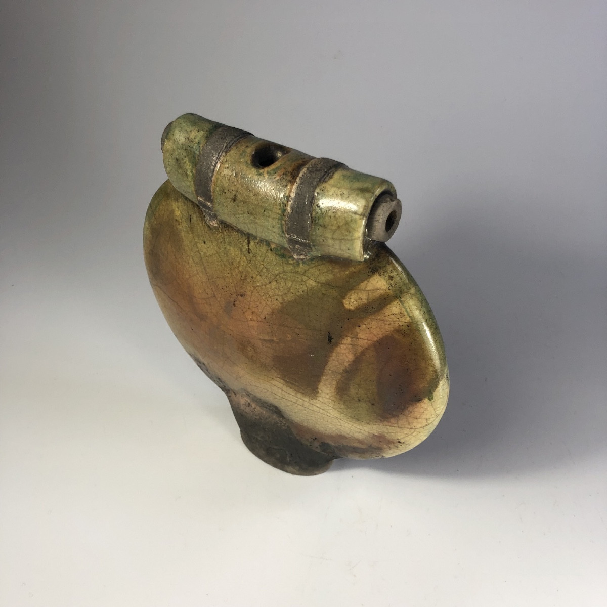 Thierry Finidori vase raku signé Vallauris céramique-photo-4