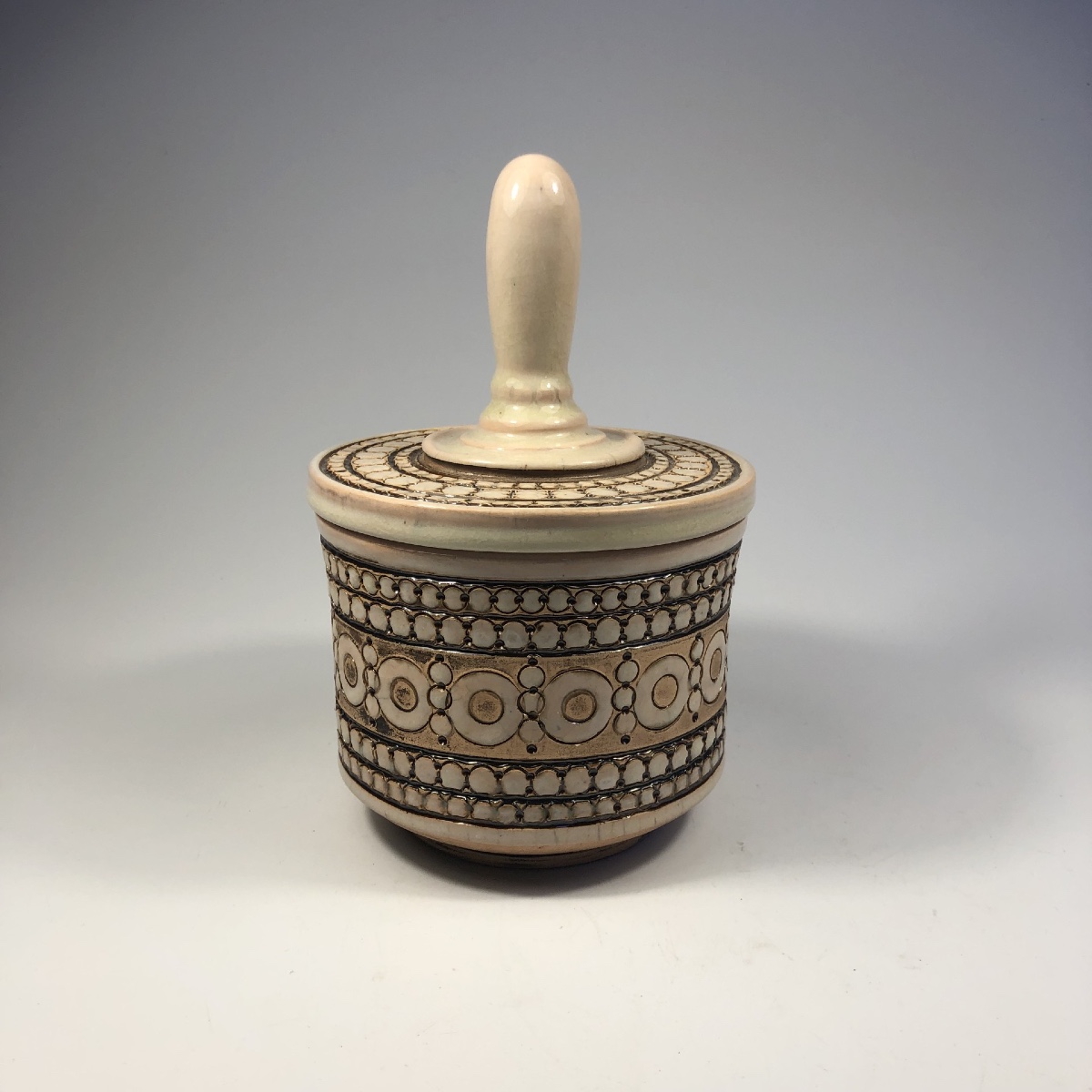 Paul Dordet Art Deco Ceramic Covered Pot Bormes