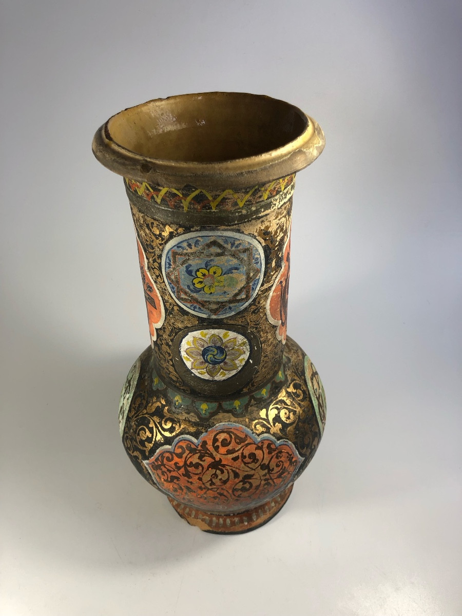 Darbouka Pottery Signed Algiers 19th Century Algeria Art Deco Ceramics-photo-1