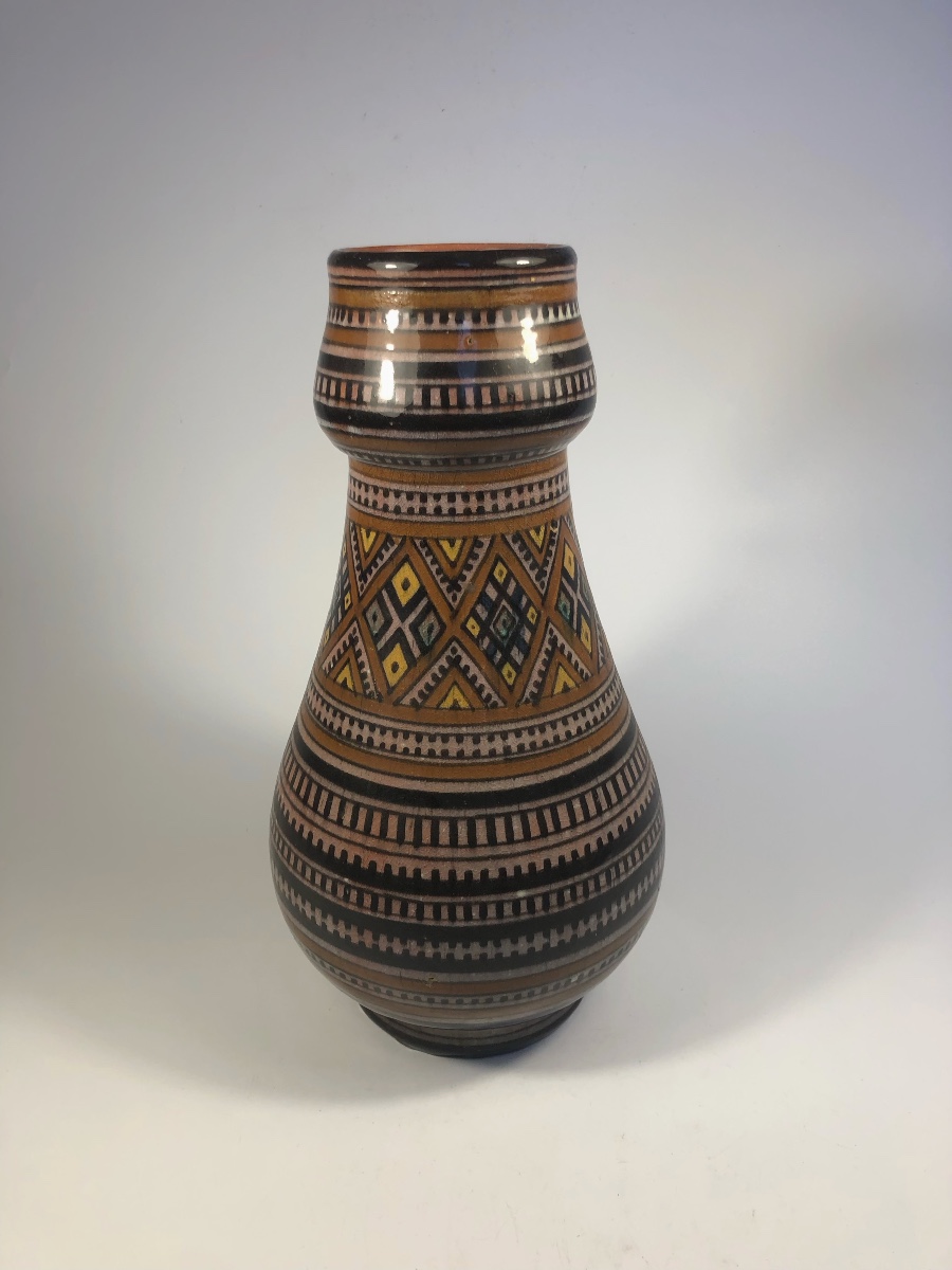 Lamali grand vase double signature Safi Maroc Art Déco