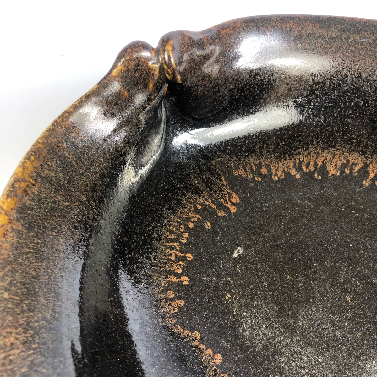 Jean Jacquinot Signed Dish Tenmoku Stoneware La Borne Ceramic-photo-2