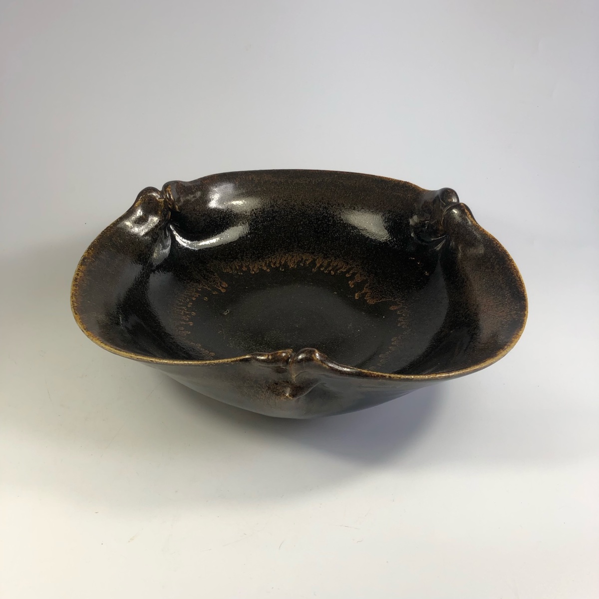 Jean Jacquinot Signed Dish Tenmoku Stoneware La Borne Ceramic