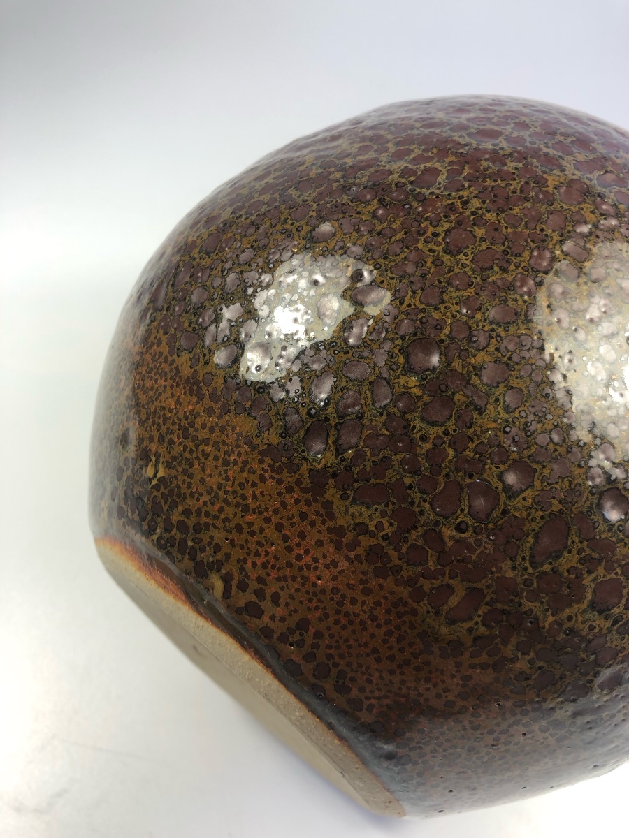 Daniel De Montmollin Signed Stoneware Vase Oil Drop Taizé Ceramic-photo-3