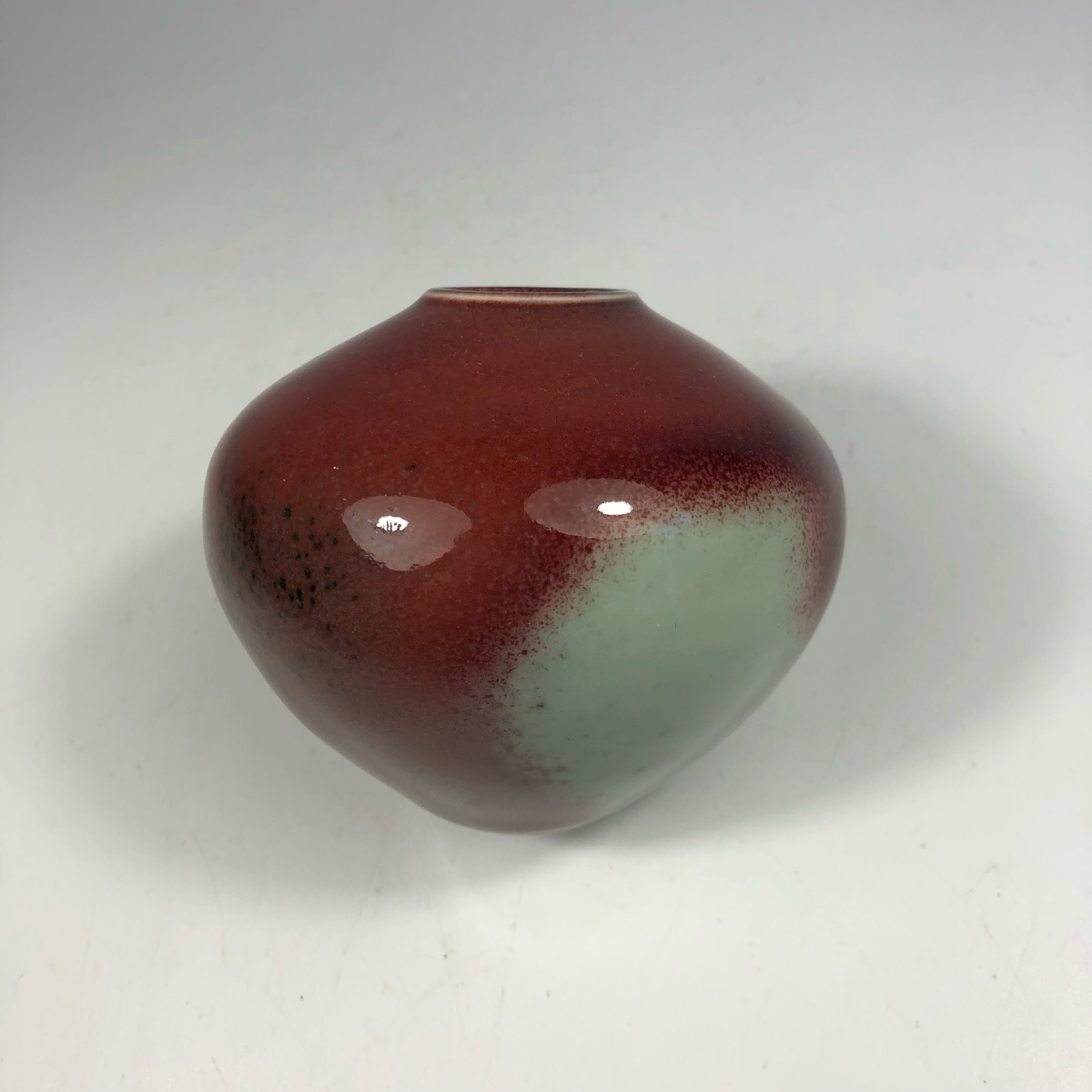 Jean Girel Signed Vase, Oxblood Porcelain, Ceramic-photo-3