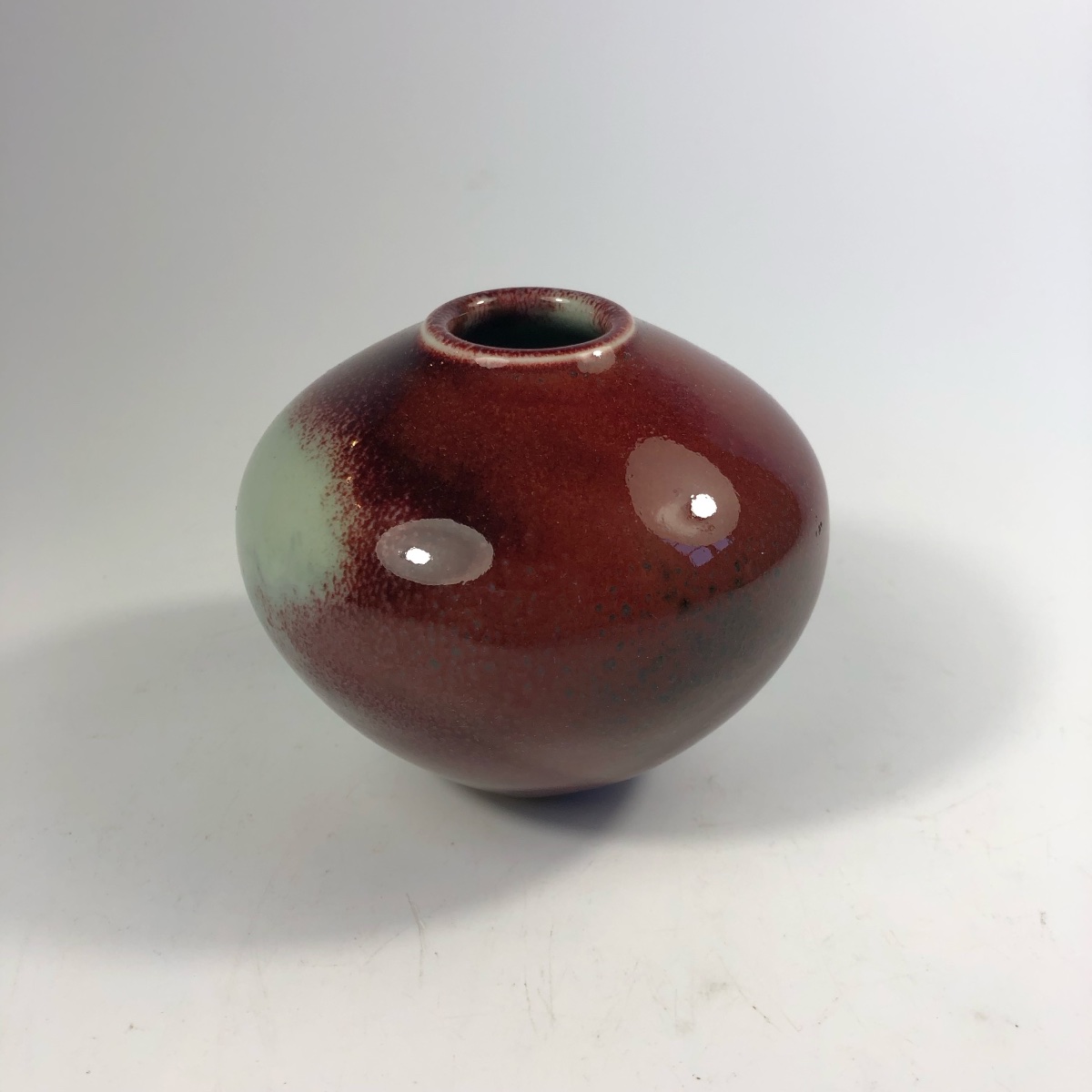 Jean Girel Signed Vase, Oxblood Porcelain, Ceramic