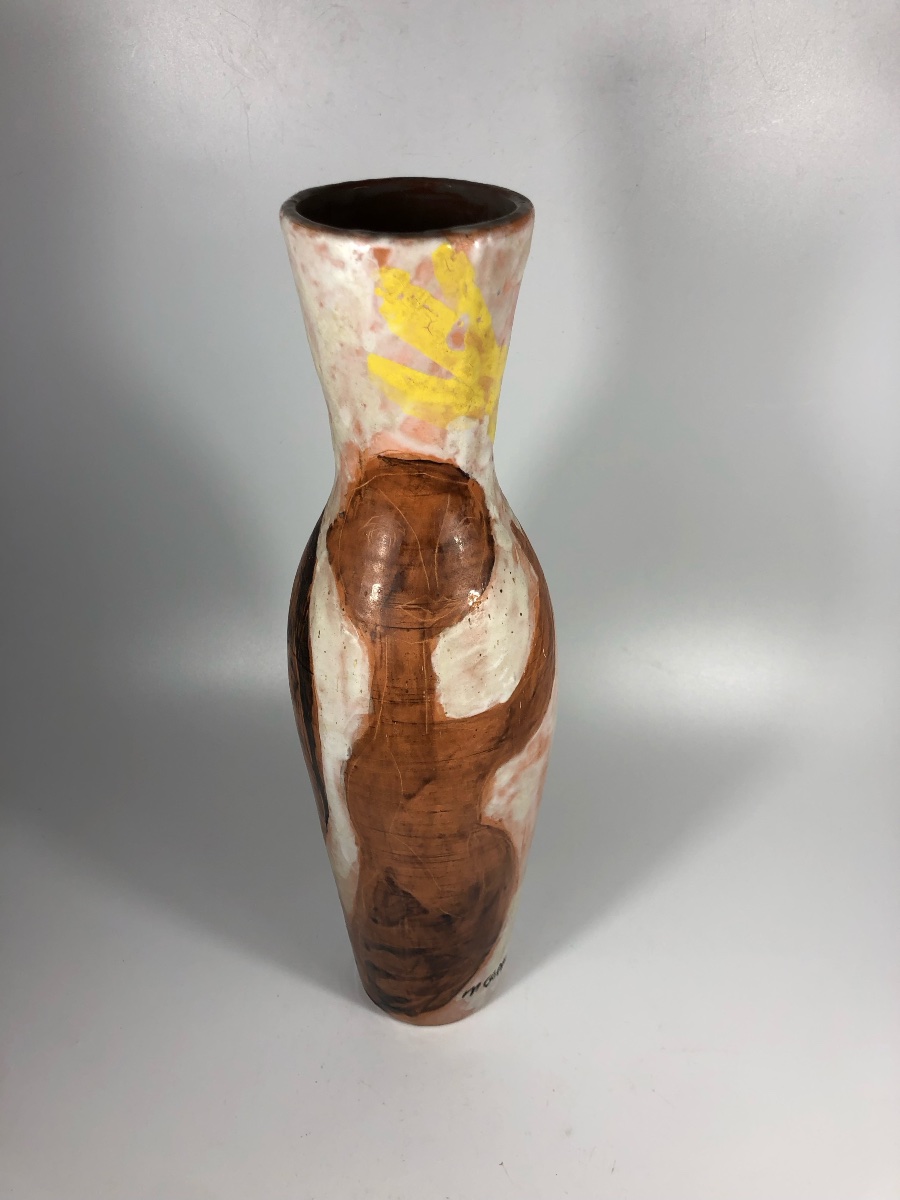 Michel Carlin grand vase signé céramique 1950 Var-photo-3