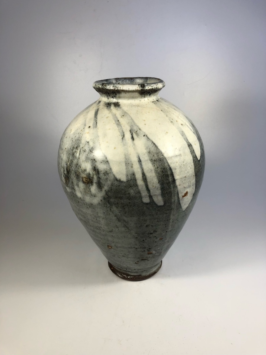 Georges Sybesma, Large Stoneware Vase Signed La Borne Céramique-photo-2
