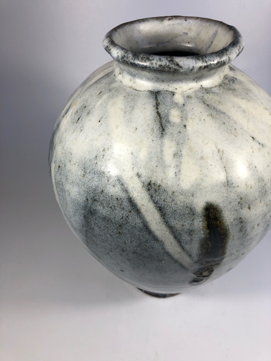 Georges Sybesma, Large Stoneware Vase Signed La Borne Céramique-photo-3