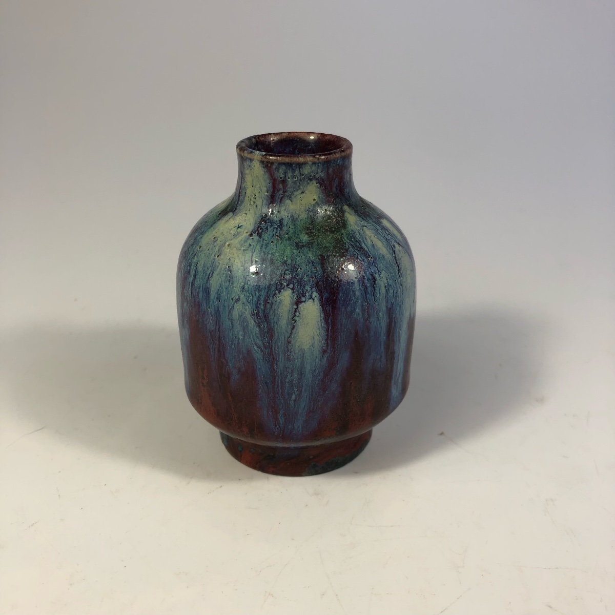 Louis Franchet Golfe Juan vase signé Art Nouveau sang de boeuf-photo-2