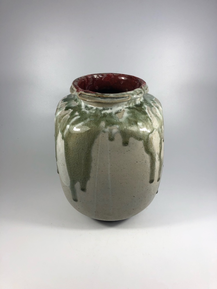 Michel Lanos grand vase signé grès céramique