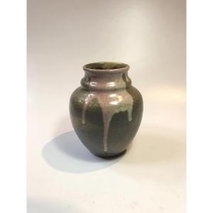 Georges Hoenstchel Art Nouveau Stoneware Vase Carriès School Puisaye Ceramic