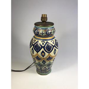 Atelier Lamali lampe signée Safi céramique Maroc Art Déco 30 cm
