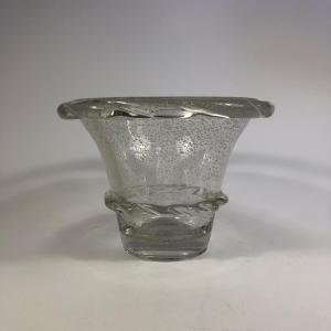 Daum Nancy vase verre bullé signé