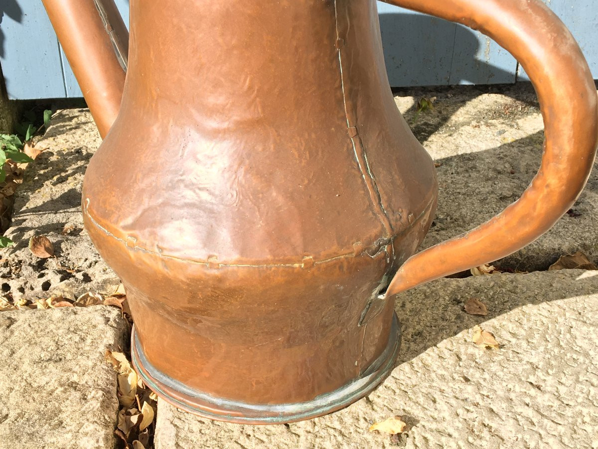 Arrosoir en cuivre probablement fin XVIIIe début XIXe pour jardin ancien-photo-2