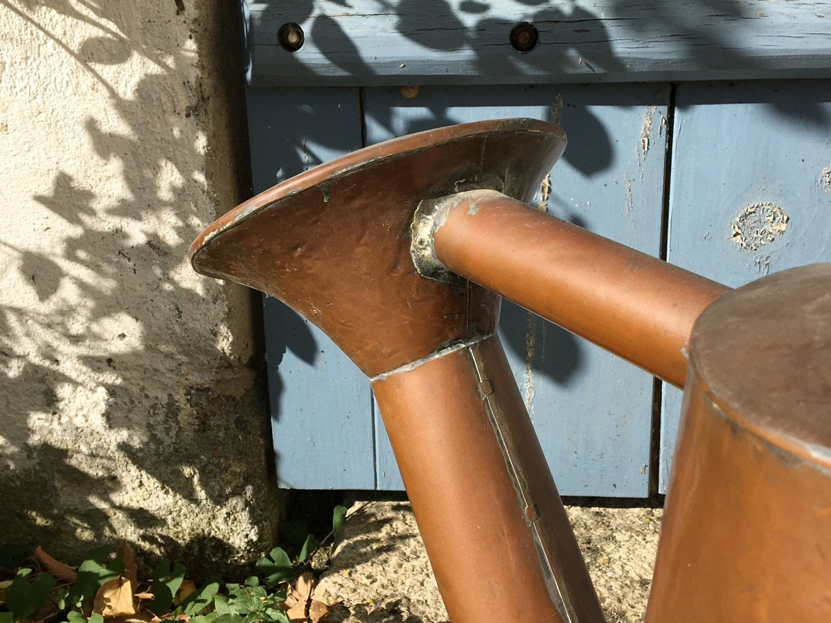 Arrosoir en cuivre probablement fin XVIIIe début XIXe pour jardin ancien-photo-3