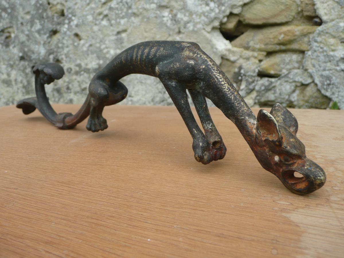 Chimere Gargoyle Ancient Bronze Nineteenth 19th Viollet Le Duc Ducke Knocker Door Knocker