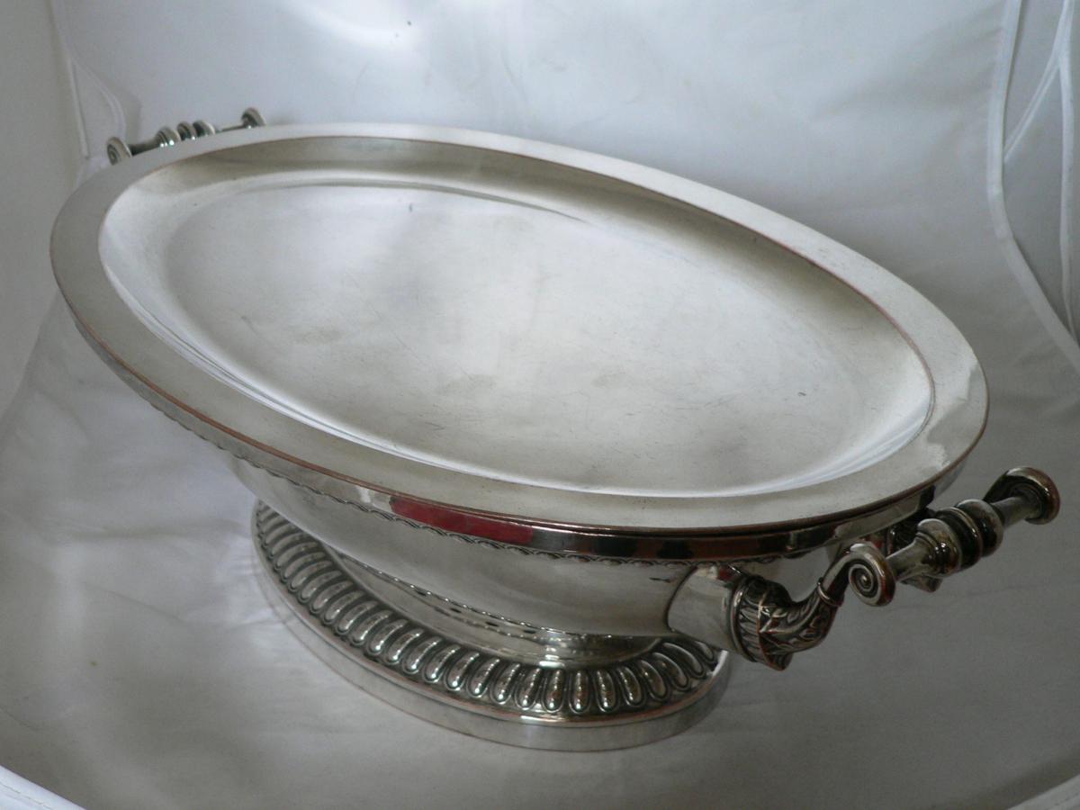 Grand Heater Flat Oval On A Small Pedestal Doubled 19th-photo-2
