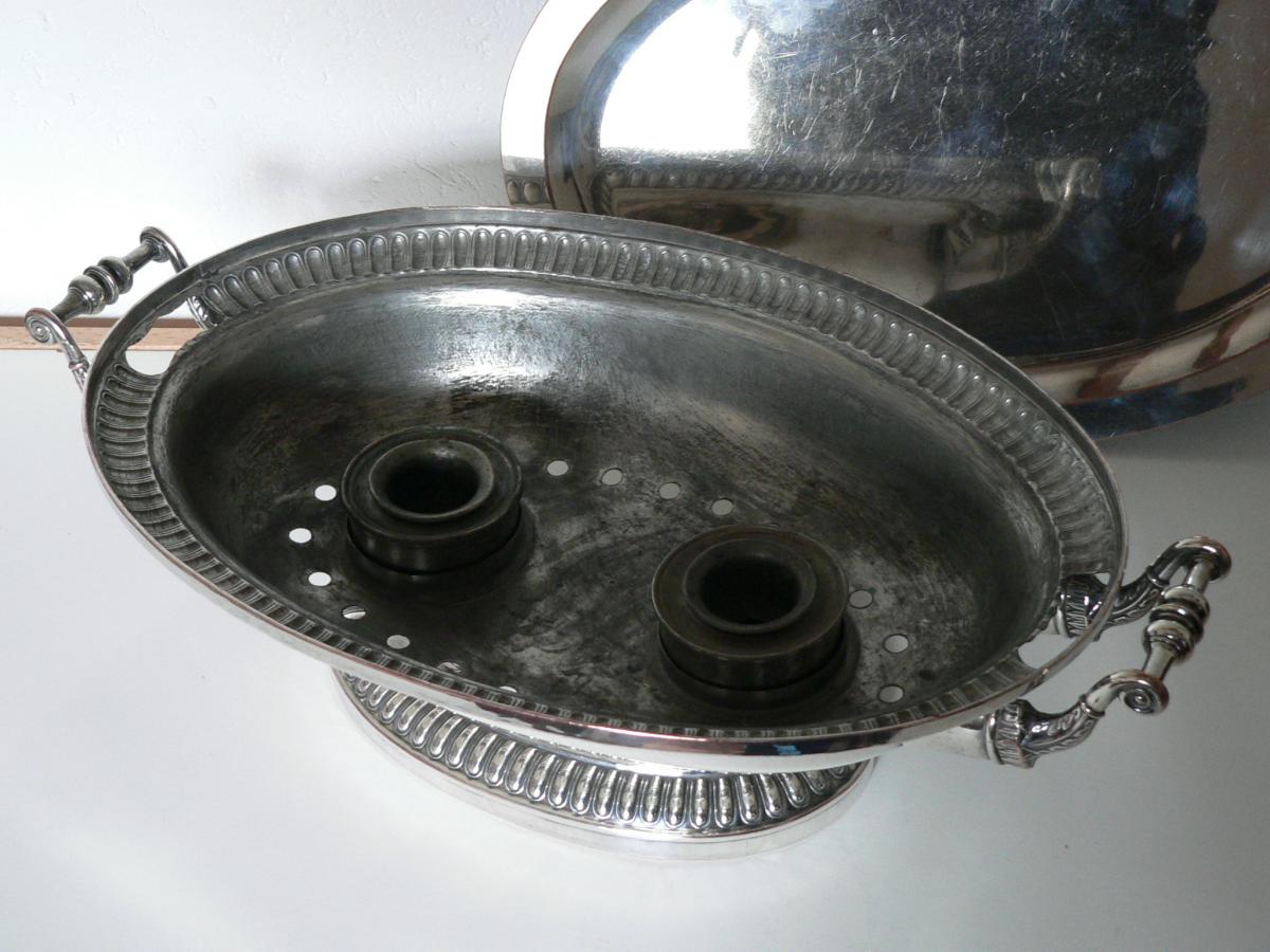 Grand Heater Flat Oval On A Small Pedestal Doubled 19th-photo-1