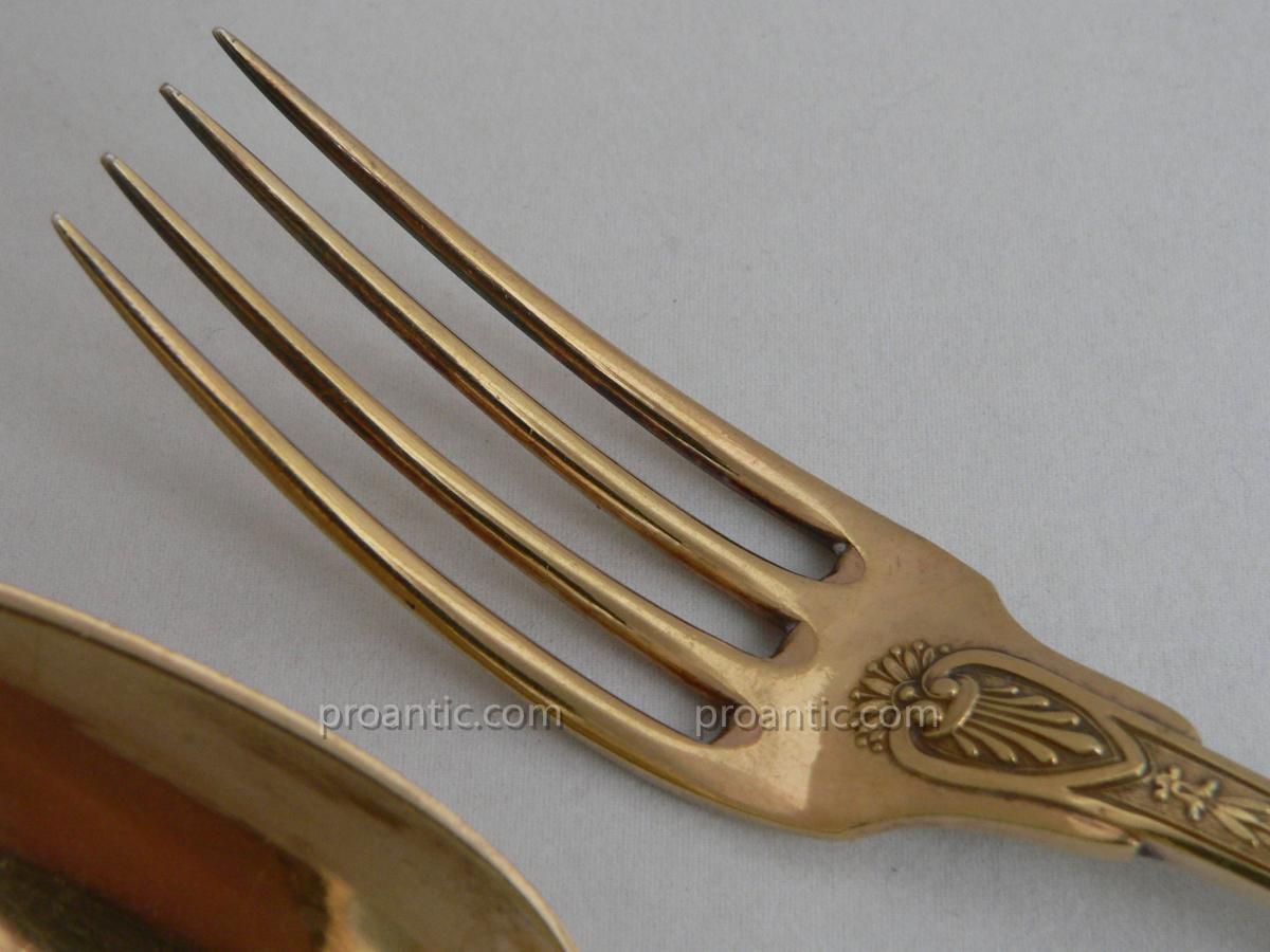 Silver Vermeil Empire Period Covered 1798-1809 Armorié-photo-4