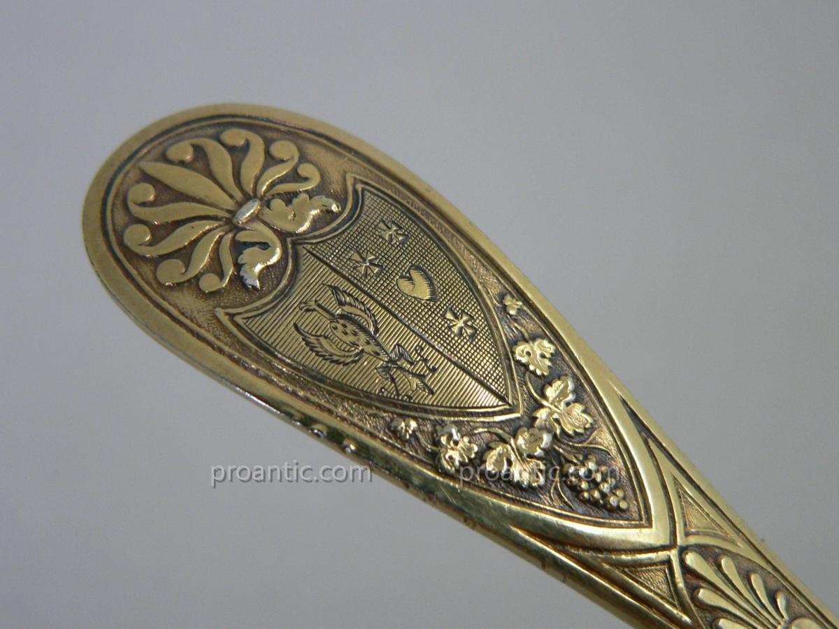 Silver Vermeil Empire Period Covered 1798-1809 Armorié-photo-4