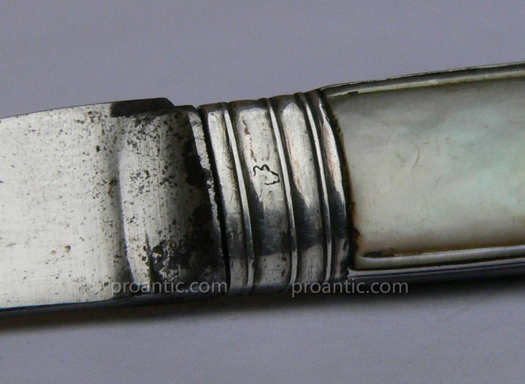 Removable Knife 18th Travel Covered From Pearl Sterling Silver-photo-7