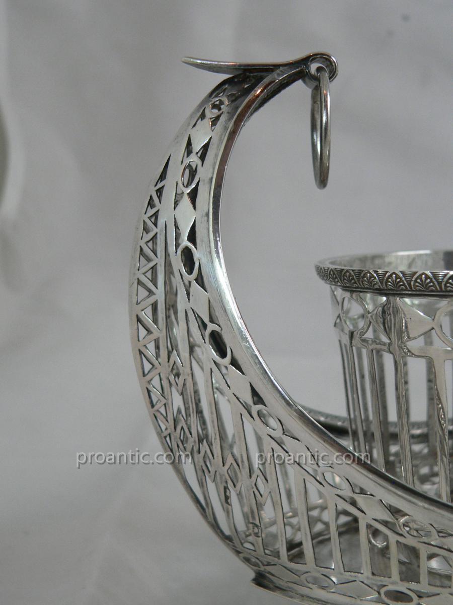 Vinegar Cruet Sterling Silver XVIII Executive Shuttle 577gr-photo-1