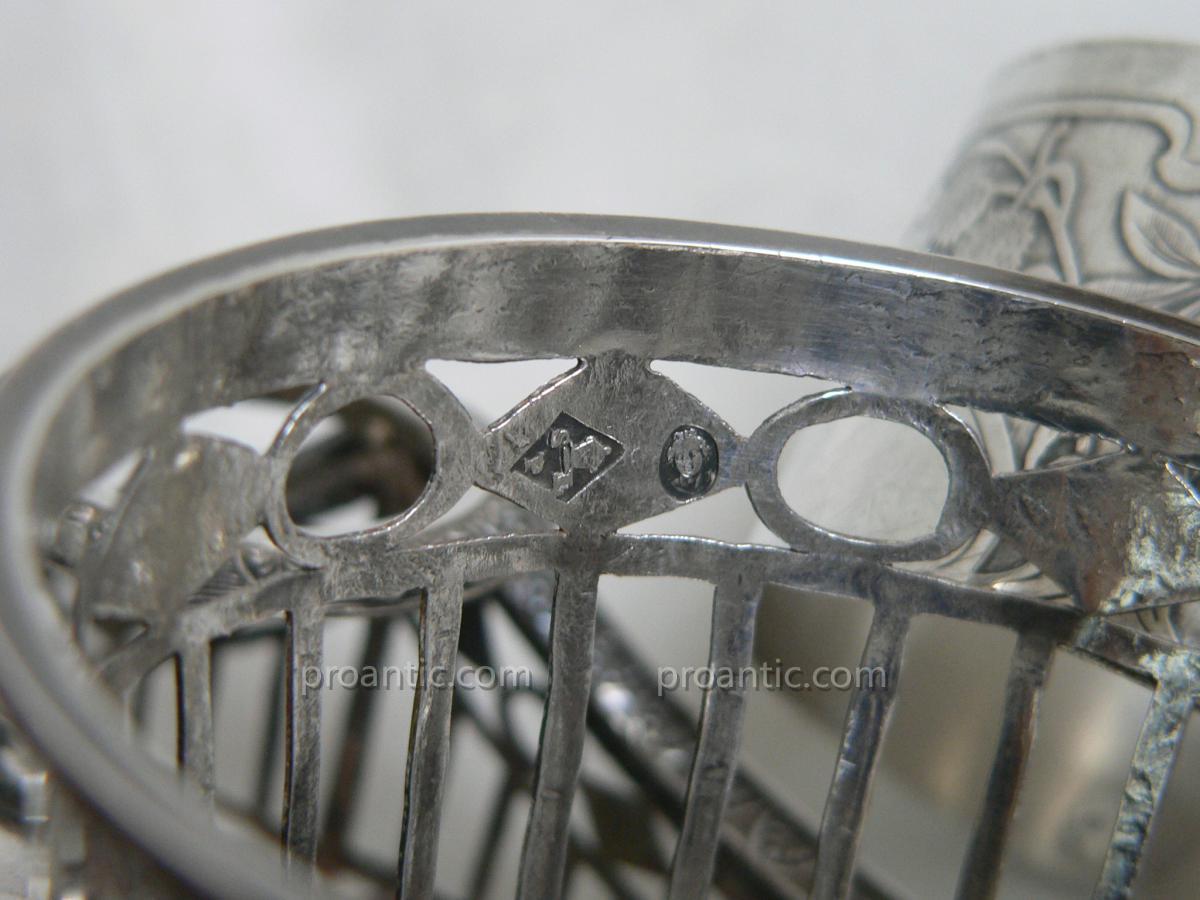 Vinegar Cruet Sterling Silver XVIII Executive Shuttle 577gr-photo-4