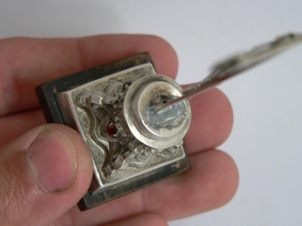 Christ Calvary Chapel Crusifix Sterling Silver Garnet Nineteenth 19th-photo-1