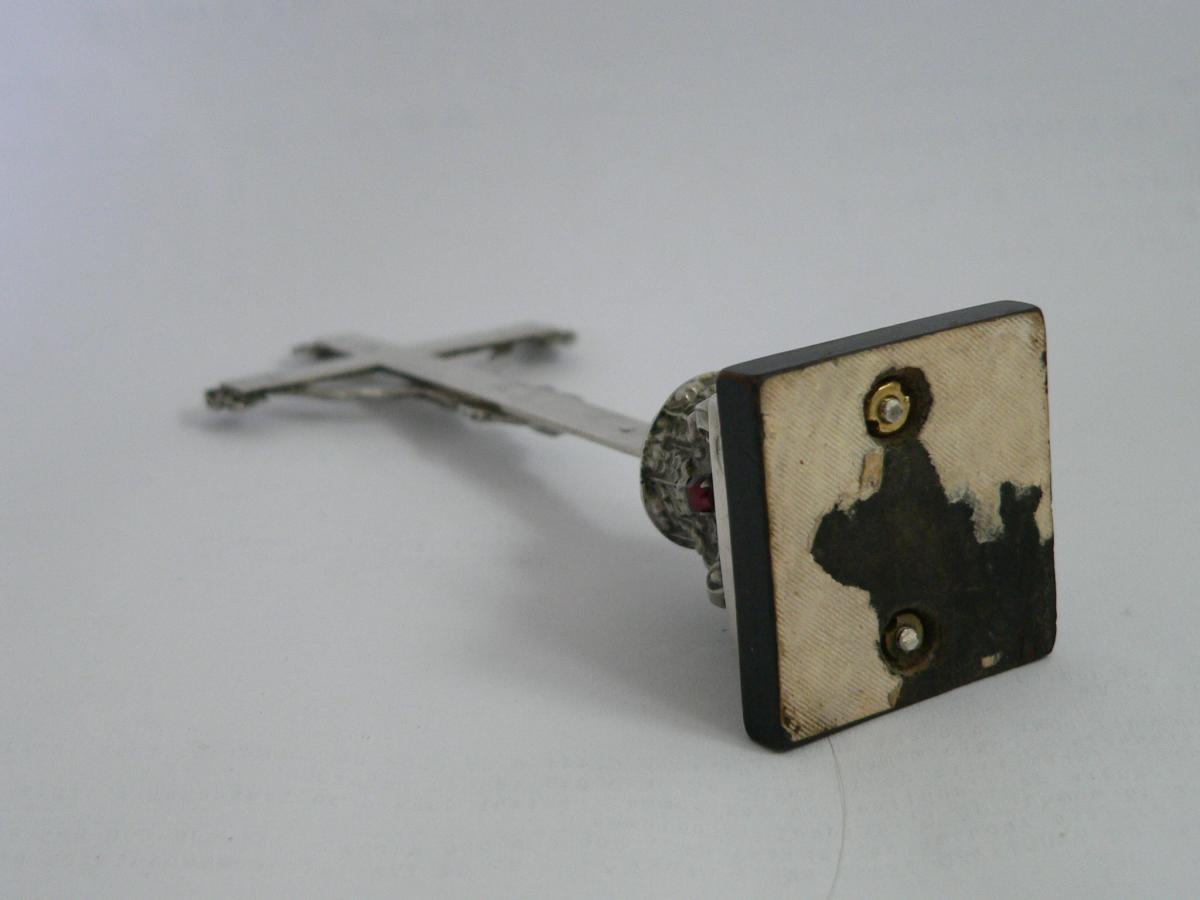 Christ Calvary Chapel Crusifix Sterling Silver Garnet Nineteenth 19th-photo-4