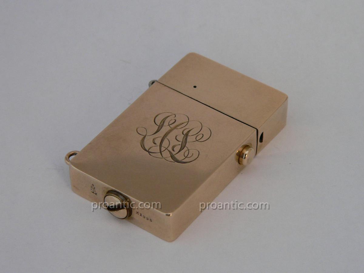 Petrol Lighter Automatic Richard Kohn Gold 14k Gorham